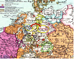 1547 AD German Reich Karel V. von Falken moves in 1555 (Peace of Augsburg) to Sachsen and Earldom Mark (Hamm)