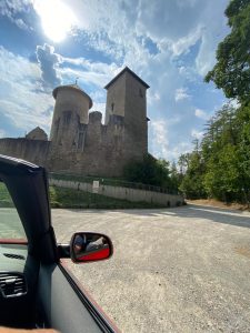 Maurits and Nuru visiting one of the many Falken Castles (v. Falken v. Reck)